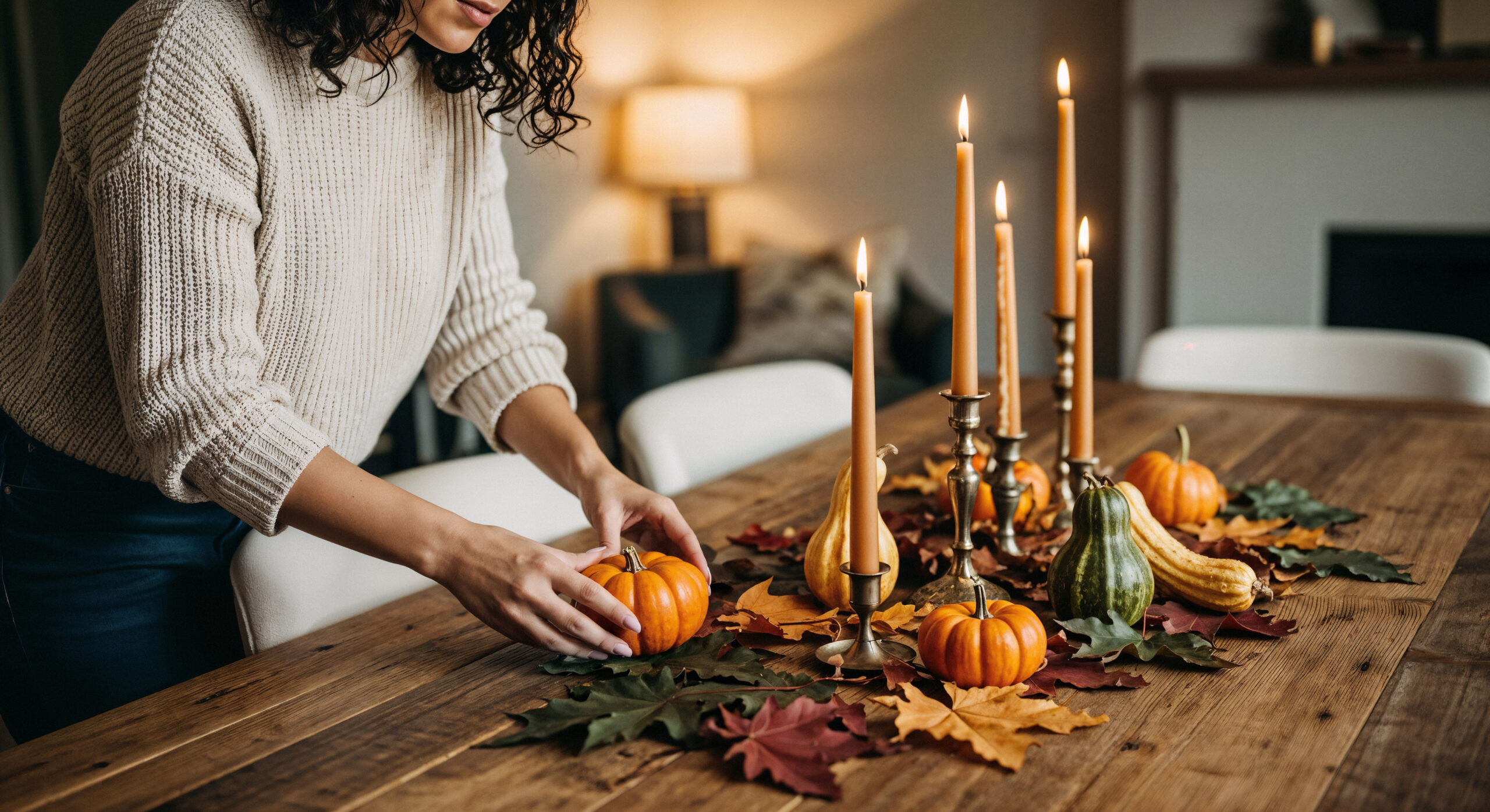 Jesienna dekoracja stołu